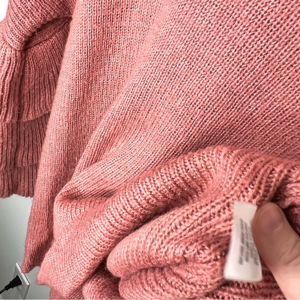 Alya Women's Pink Knitted Ruffle Sleeve Sweater Size Small - Picture 9 of 14
